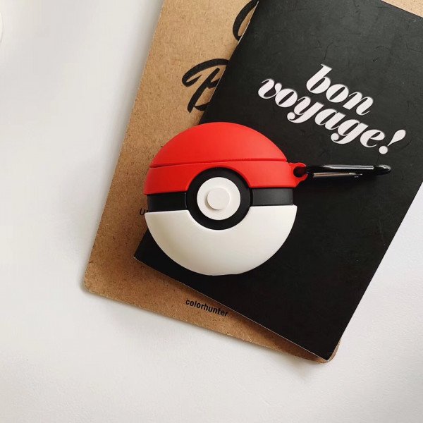 Wholesale Cute Design Cartoon Silicone Cover Skin for Airpod (1 / 2) Charging Case (Poke Ball)